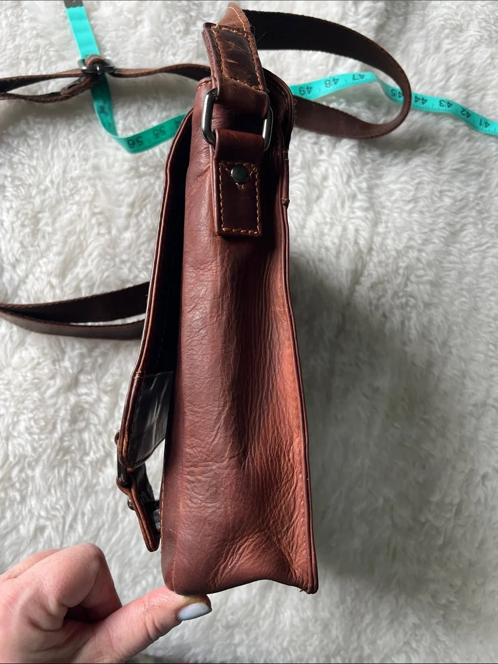 Greenwood Kingston sandal brown leather mini messenger shoulder crossbody bag